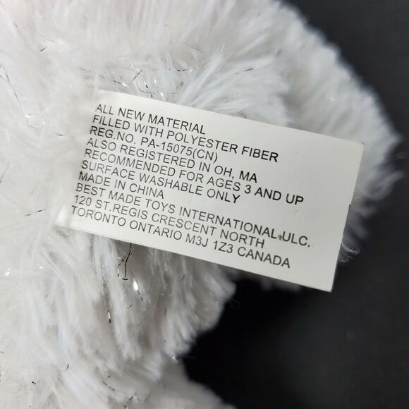 Unicorn 12" Plush Stuffed Animal Pink White Silver Hearts Mystical Bow Shimmer - Picture 9 of 9